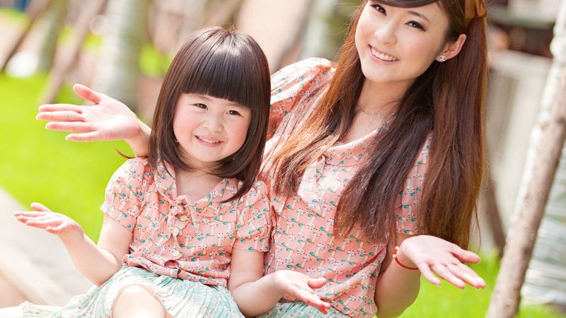 Clothes-for-mother-and-daughter-short-sleeve-summer-cartoon-graphic-patterns-turn-down-collar-bow-chiffon1.jpg